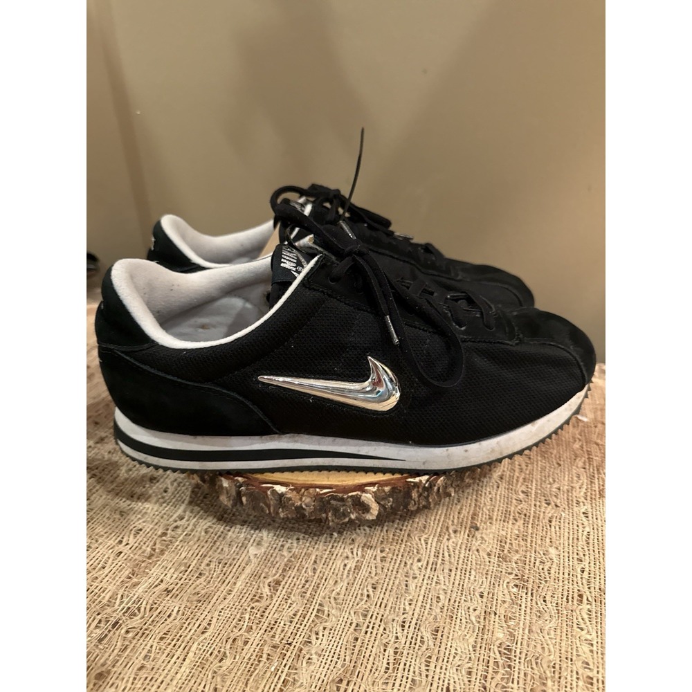 RARE 2002 NIKE CORTEZ JEWEL VINTAGE SNEAKERS Black/Silver 020305 304682 11.5
